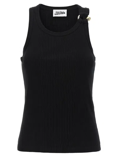 Jean Paul Gaultier Black Piercing Tank Top In Black
