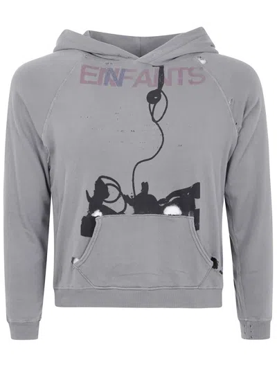 Enfants Riches Deprimes Forget To Answer Shrunken Hoodie In Gray