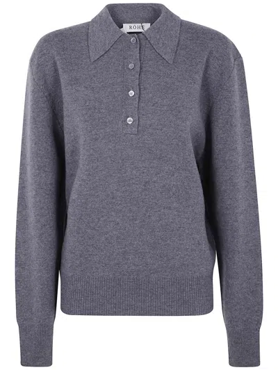 Rohe Compact Knitted Polo Clothing In Gray