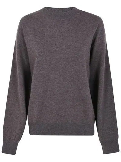 Rohe Crew-neck With Open Armhole Sweater In Gray