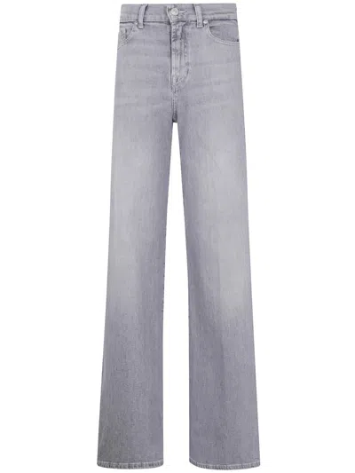 7 For All Mankind "lotta Panalu" Wide Leg Clothing In Gray