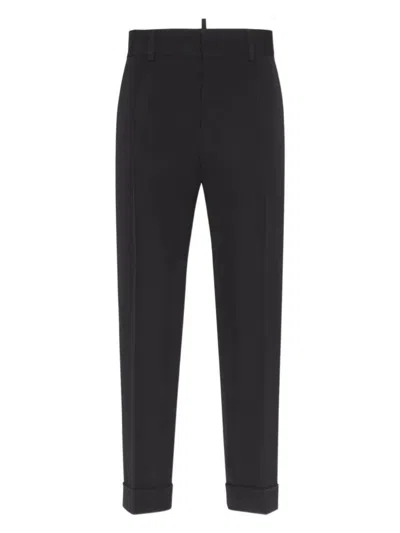 Dsquared2 Tailored Tapered Trousers In Black