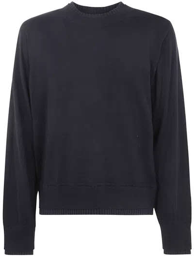 Sacai Cashmere Cotton Knit Pullover In Black