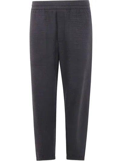 Emporio Armani Man Pants Black Size Xs Modal, Wool In Blue
