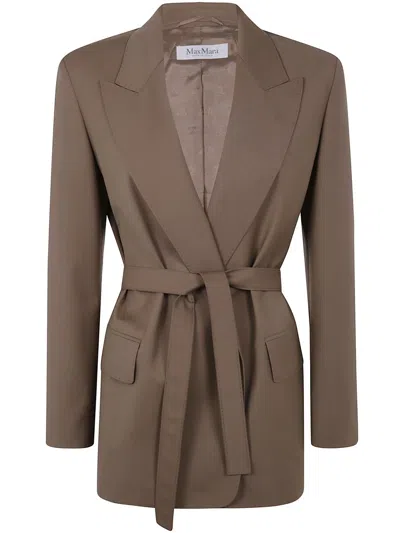 Max Mara Single Buttoned Blazer In Brown