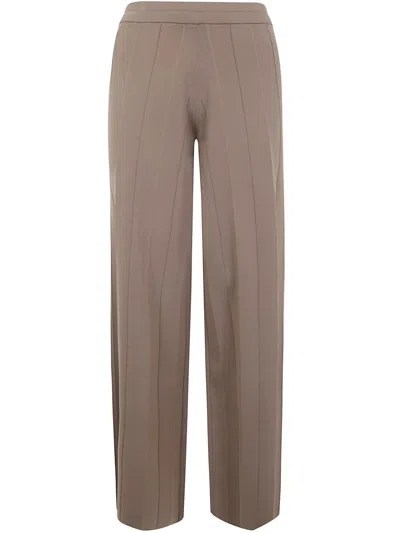 Max Mara Women Lama Viscose Blend Trousers In Brown