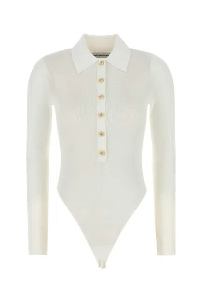 Self-portrait Self Portrait White Viscose Bodysuit In White