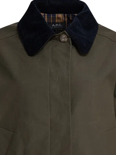 Apc Jacket A. P.c. Woman Color Military In Gray