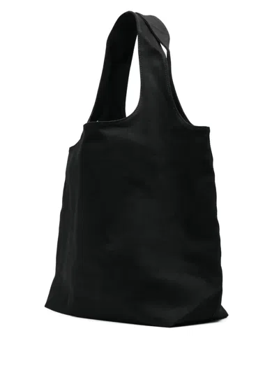 Apc A.p.c. Black Canvas Ninon Shopping Bag In Black