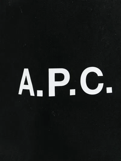 Apc A.p.c. Black Canvas Ninon Shopping Bag In Black