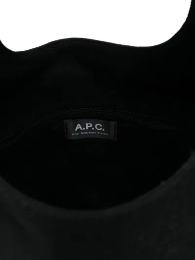 Apc A.p.c. Black Canvas Ninon Shopping Bag In Black