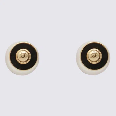 Jimmy Choo Gold And White Earrings