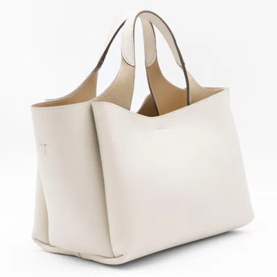 Tod's White Leather Mini Top Handle Bag