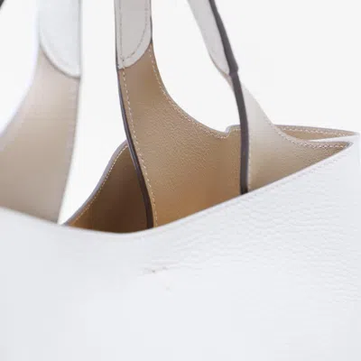 Tod's White Leather Mini Top Handle Bag
