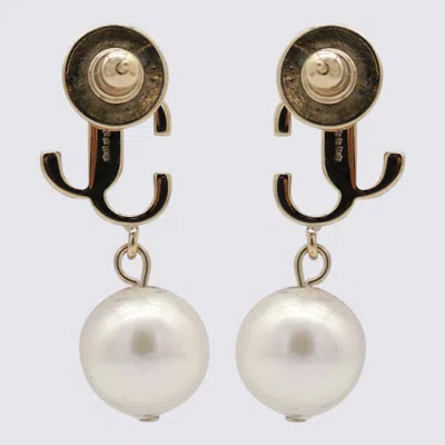 Jimmy Choo Pearl And Gold-tone Earrings In Multi