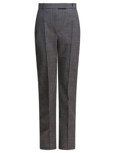 Alexander Mcqueen Trousers Back Pockets Belt Loops Front Pleats In Gray