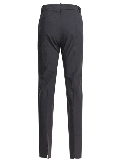 Alexander Mcqueen Trousers Back Pockets Belt Loops Front Pleats In Gray