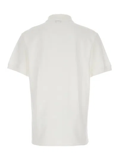 Alexander Mcqueen White Polo Shirt With Classic Collar And Logo Lettering Embroidery On The Front In Cotton Man In White