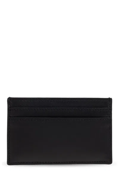 Alexander Mcqueen Leather Cardholder With Print In Black