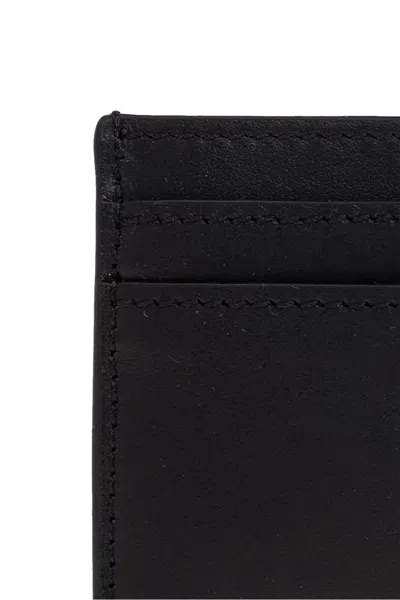 Alexander Mcqueen Leather Cardholder With Print In Black