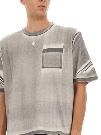 Alexander Mcqueen Cropped T-shirt In Gray