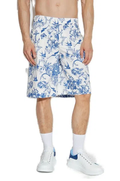 Alexander Mcqueen Sailor Tattoo Shorts In Multi