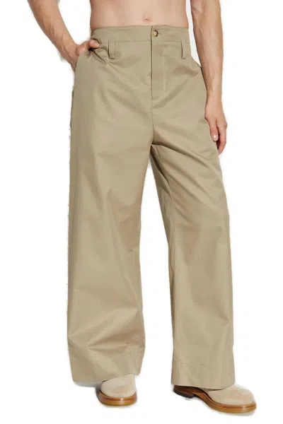 Alexander Mcqueen Cotton Trousers With Back Pockets And Front Pleats