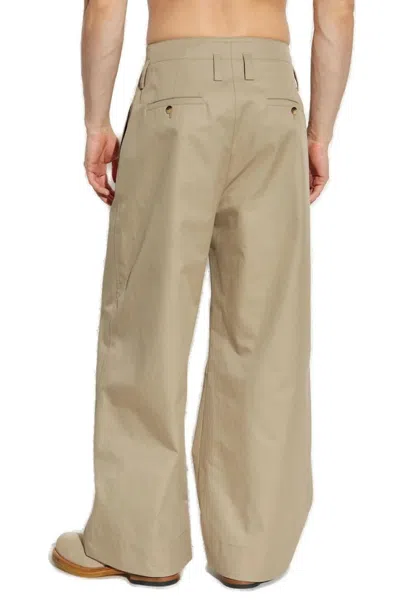 Alexander Mcqueen Cotton Trousers With Back Pockets And Front Pleats
