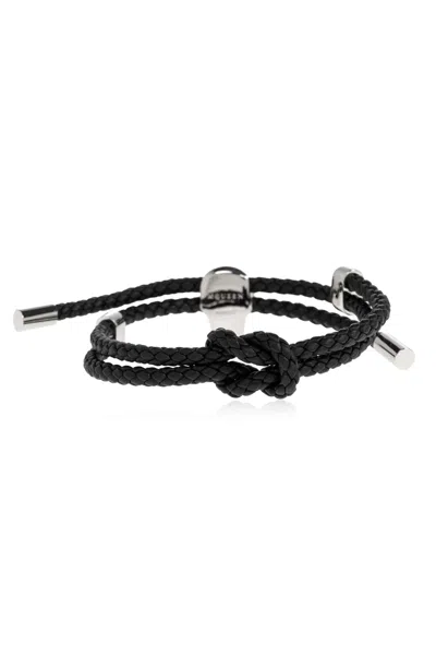 Alexander Mcqueen Skull Braided Leather Cord Bracelet Accessories