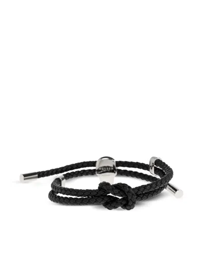 Alexander Mcqueen Skull Braided Leather Cord Bracelet Accessories