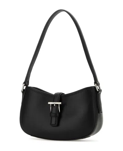 Alexander Mcqueen Mini T-bar Buckle-fastening Calfskin Shoulder Bag In Black