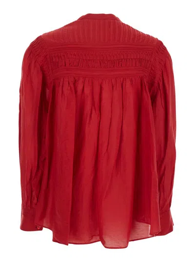 Isabel Marant Étoile 'plalia' Red Shirt With Pleated Details In Red