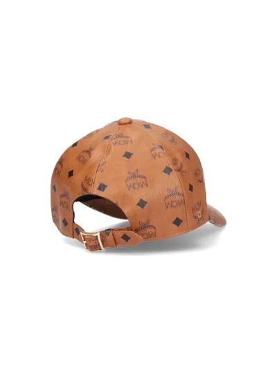 Mcm Visetos-print Adjustable Cap In Brown