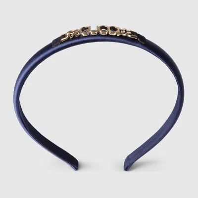 Gucci Headband With Chain In Blue