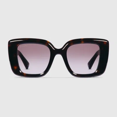 Gucci Butterfly Frame Sunglasses In Black
