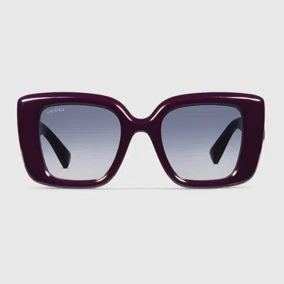 Gucci Butterfly Frame Sunglasses In Burgundy