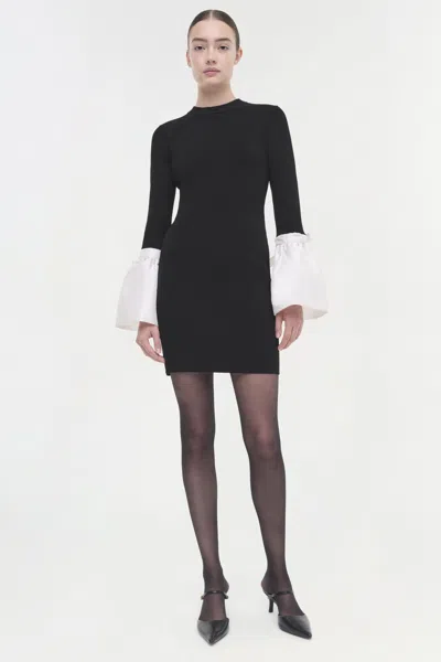Simkhai Agathea Knit Combo Mini Dress In Black In Black