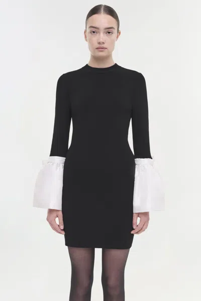 Simkhai Agathea Knit Combo Mini Dress In Black In Black