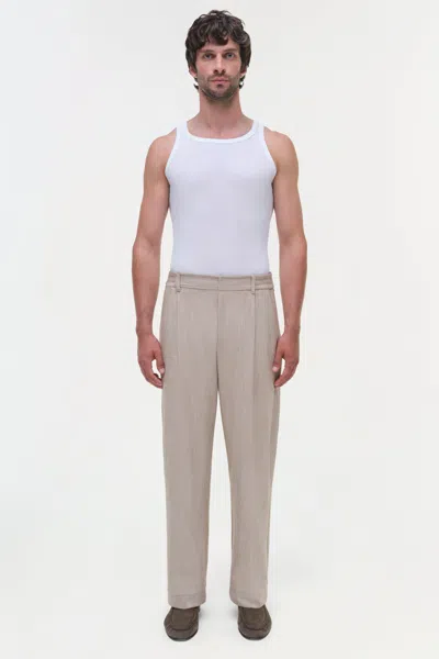 Simkhai Men's Duncan Pants In Natural Linen