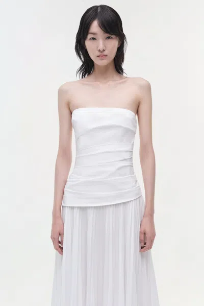 Simkhai Womens White Arie Bustier Cotton-blend Midi Dress
