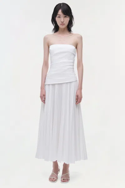 Simkhai Womens White Arie Bustier Cotton-blend Midi Dress