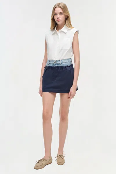 Simkhai Women's Hampton Denim Pants Combo Mini Skirt In Midnight/multi