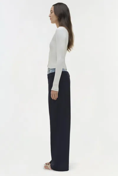 Simkhai Ophelia Double Waistband Combo Pants In Blue