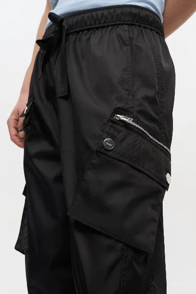 Ganni Nylon Elasticated Trousers In Black