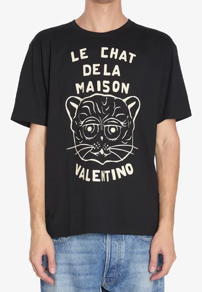 Valentino Garavani T-shirt With Le Chat De La Maison Print