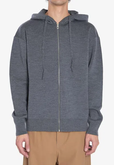 Loewe Anagram Zip Hoodie Featuring Drawstring Hood