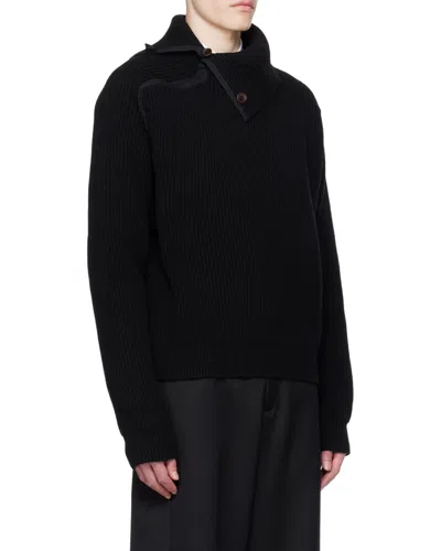 Jacquemus La Maille Vega Wool-blend Sweater In Black