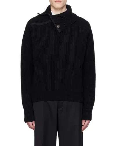 Jacquemus La Maille Vega Wool-blend Sweater In Black