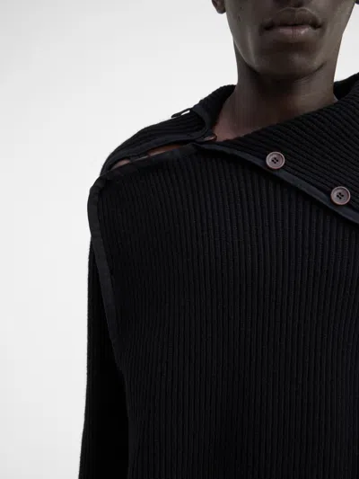 Jacquemus La Maille Vega Wool-blend Sweater In Black
