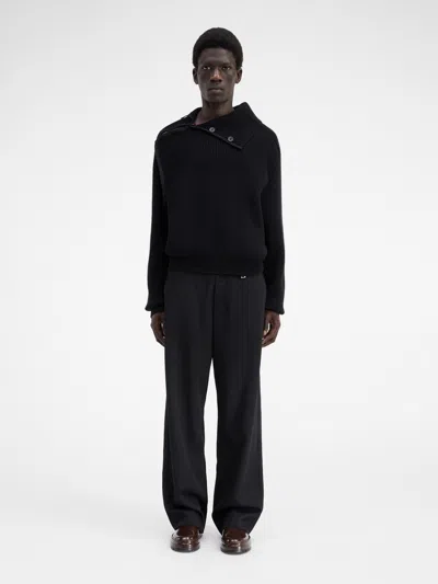 Jacquemus La Maille Vega Wool-blend Sweater In Black